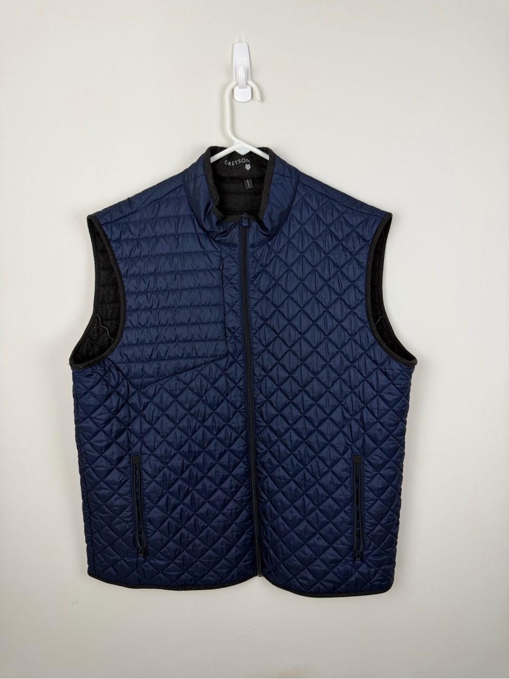 Greyson Navy Quilted Diamond-Pattern Vest